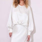 Fifteen Twenty - Blouson Satin Long Sleeves Top