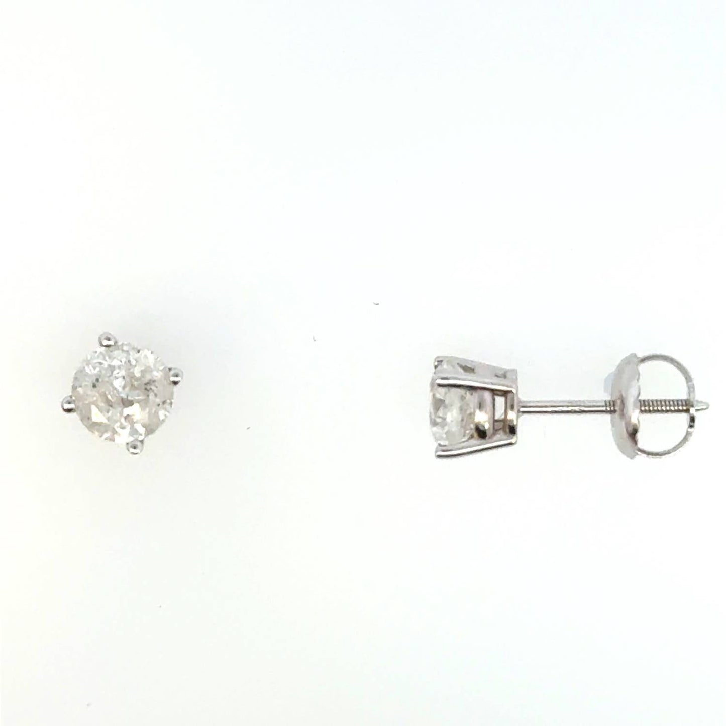 Aamiaa - 1.00 Carat Natural Diamond Round Brilliant Stud Earrings