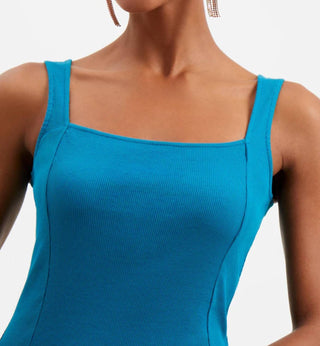 French Connection - Rassia Ribbed Square Neck Dress