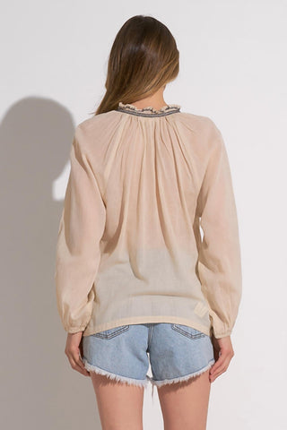 Elan - Long Sleeve Peasant Blouse