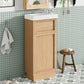 15.75" Wood Bathroom Vanity with Reversible Resin Sink and Cabinet