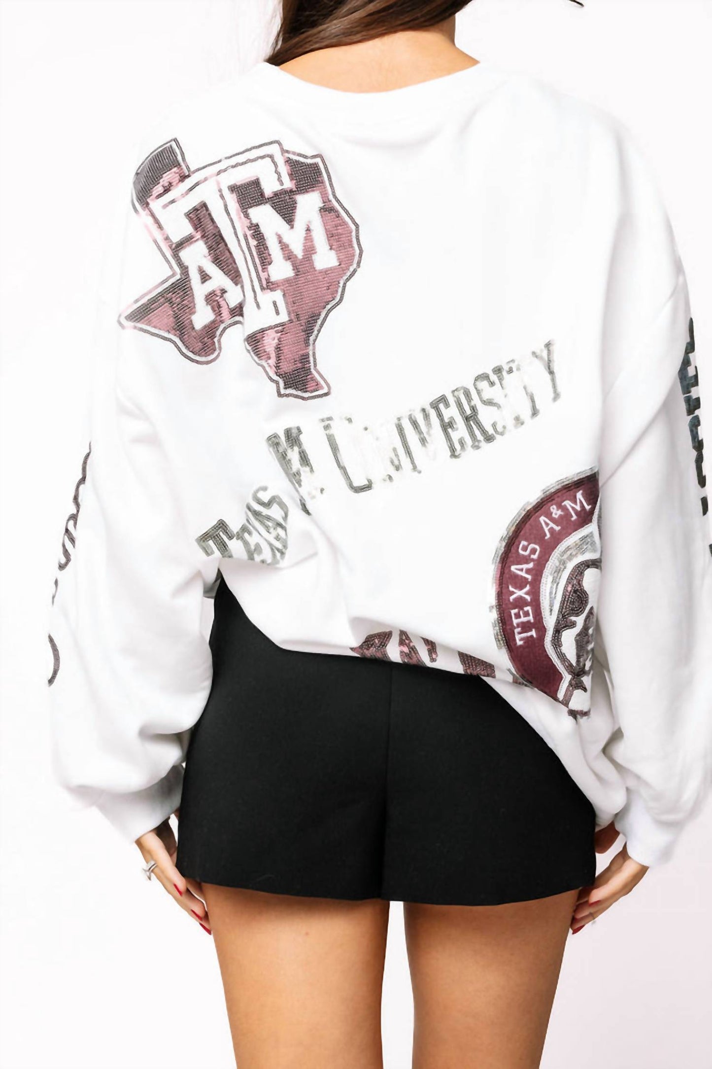 Queen Of Sparkles - Licensed Texas A&m Big Icons Scattered All Over Sweatshirt
