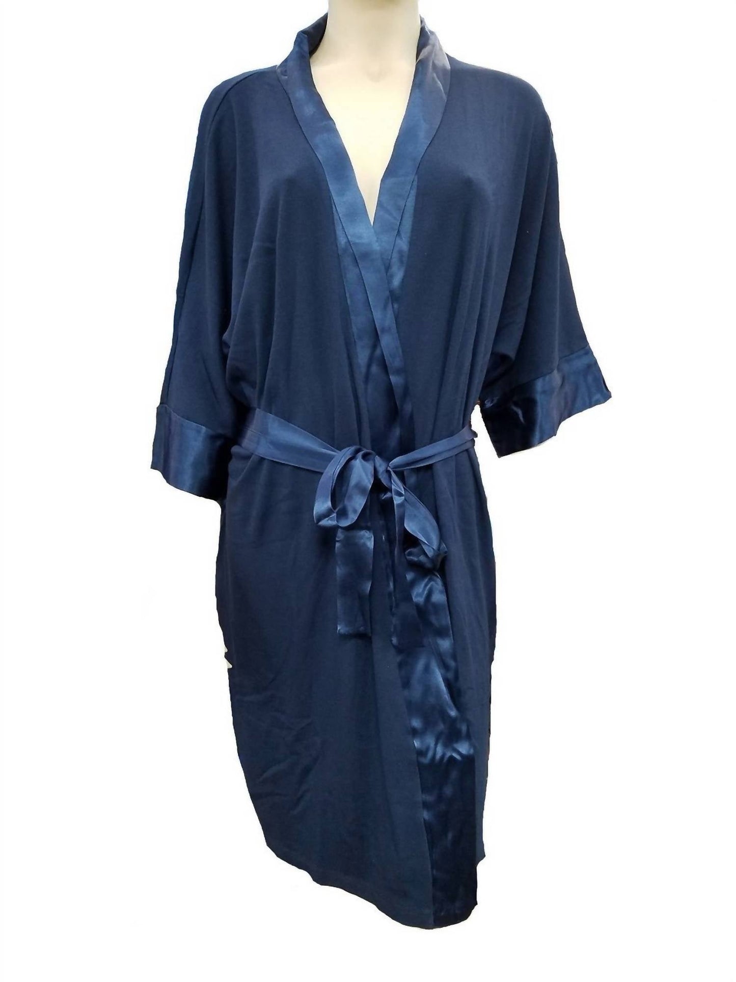 Pj Harlow - Shala Knit Robe With Pockets And Satin Trim