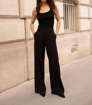 Attentif - High-Waisted Wide Leg Pants