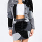 American Bazi - Trendy Cropped Denim Jacket With Puff Sleeves