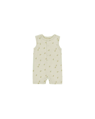 Quincy Mae - Kid's Ribbed Henley Apple Romper