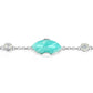 29.70 Carat Genuine Amazonite and White Agate .925 Sterling Silver Bracelet