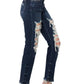 Judy Blue - Heavy Destroyed Straight Leg Jeans