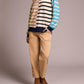 Tribal - Multi Stripe Lightweight Crewneck Sweater