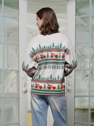 A Thousand Words - Christmas Tree V-neck Sweater