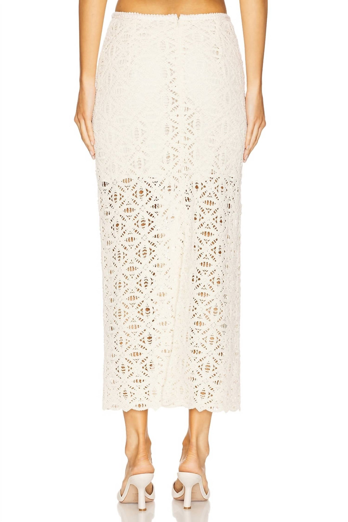 Sabina Musayev - Anaya Lace Textire Midi Skirt