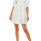 WAYF Ripton Puff Sleeve Babydoll Dress - Ivory