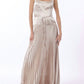 Aakaa - Sleeveless Tie Front Waisted Pleat Maxi Dress