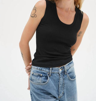 Lna - Deep U Ribbed Tank Top