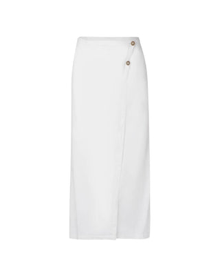 Soah - Women's Scarlet Linen Wrap Skirt