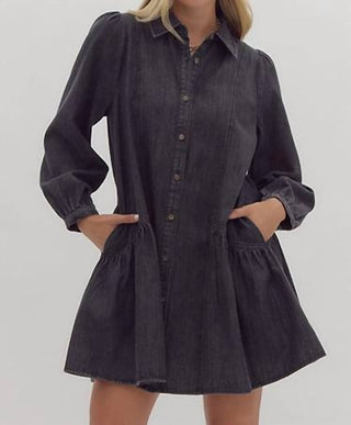 Entro - Denim Ruffled Mini Dress