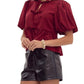 Entro - Danielle Puff Sleeves Bow Detail Top