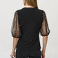 Joseph Ribkoff - Embellished Mesh Sleeves Top
