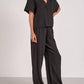 Elan - Short Sleeve V-neck Gauze Top