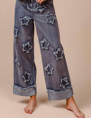 Bibi - Denim Washed Star Patched Jeans