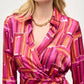 Joseph Ribkoff - Satin Geometric Print Wrap Dress
