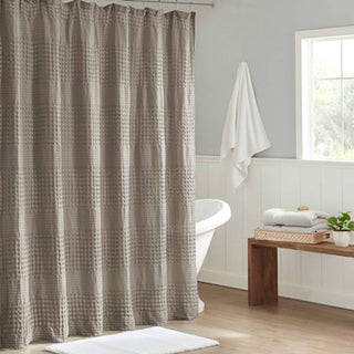 Olliix - ARLO SUPER WAFFLE TEXTURE SOLID SHOWER CURTAIN