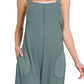 Zenana - Knit Waffle Wide Leg Overalls