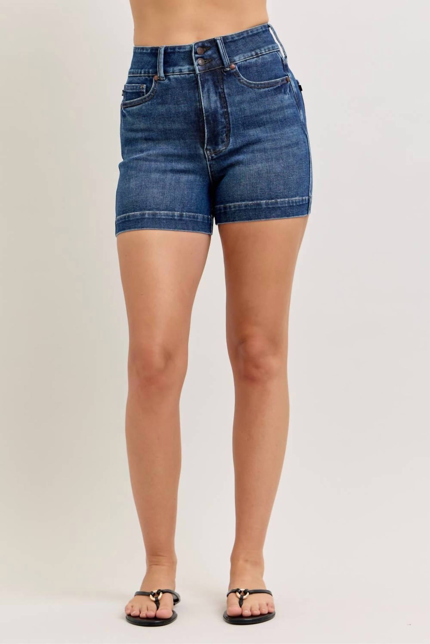 Judy Blue - High Waist Tummy Control Slim Denim Shorts