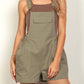 Very J - Suspender Solid Woven Casual Overall Romper