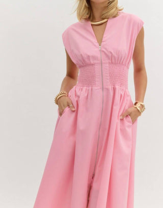 Entro - Zip Front Midi Dress