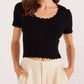 Minkpink - Laura Scallop Knit Tee