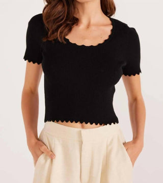 Minkpink - Laura Scallop Knit Tee