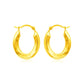 14k Yellow Gold Polished Oval Hoop Earrings