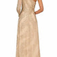 Aidan Mattox - Beaded One Shoulder Long Sleeve A-line Gown