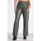 Elan - FAUX LEATHER CARGO PANTS