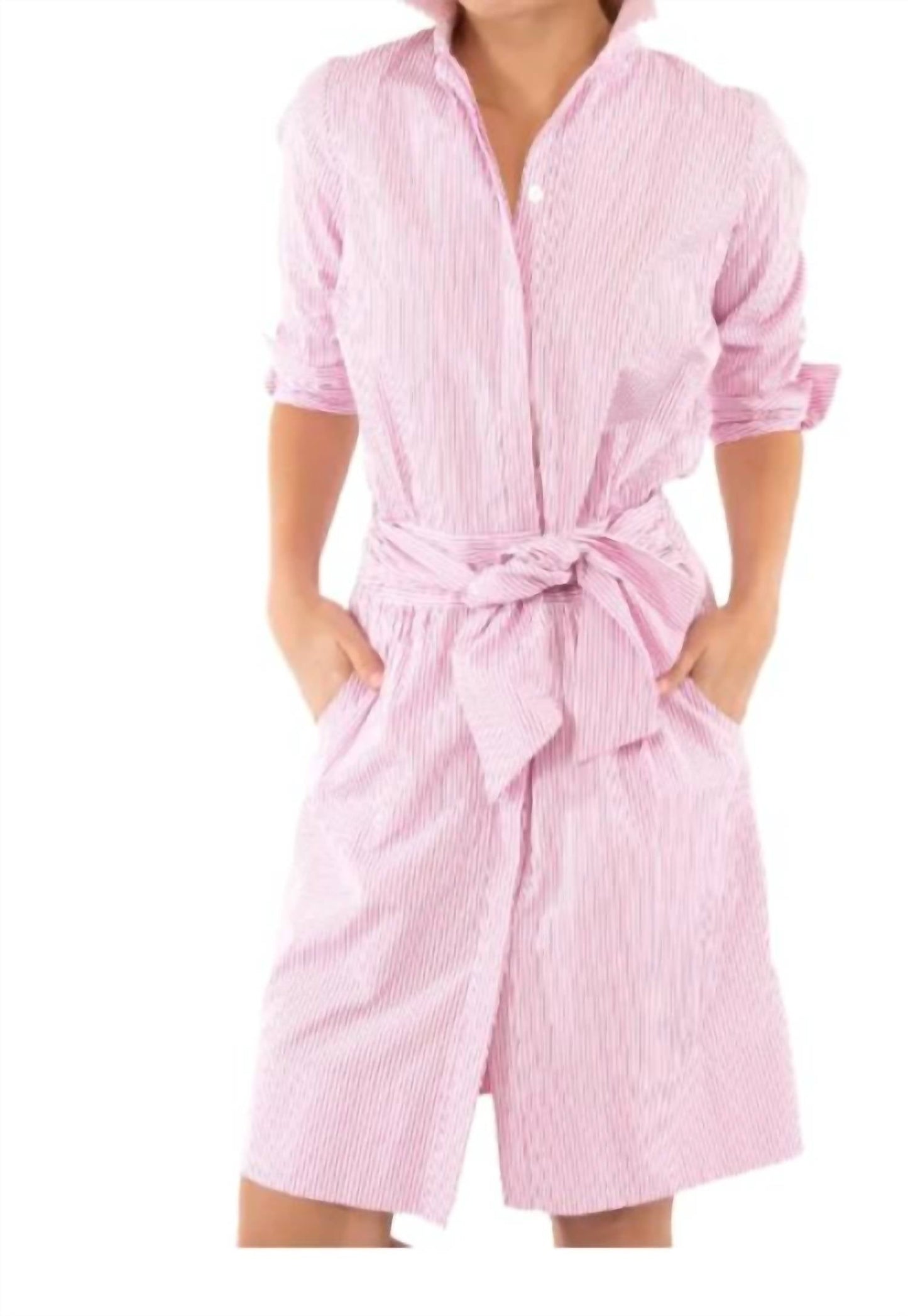 Gretchen Scott - Breezy Blouson Pin-Stripe Dress