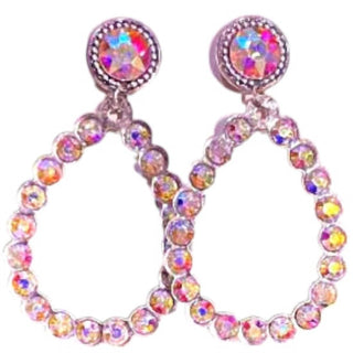 Bosuk - Women Ab Crystal Teardrop Earrings