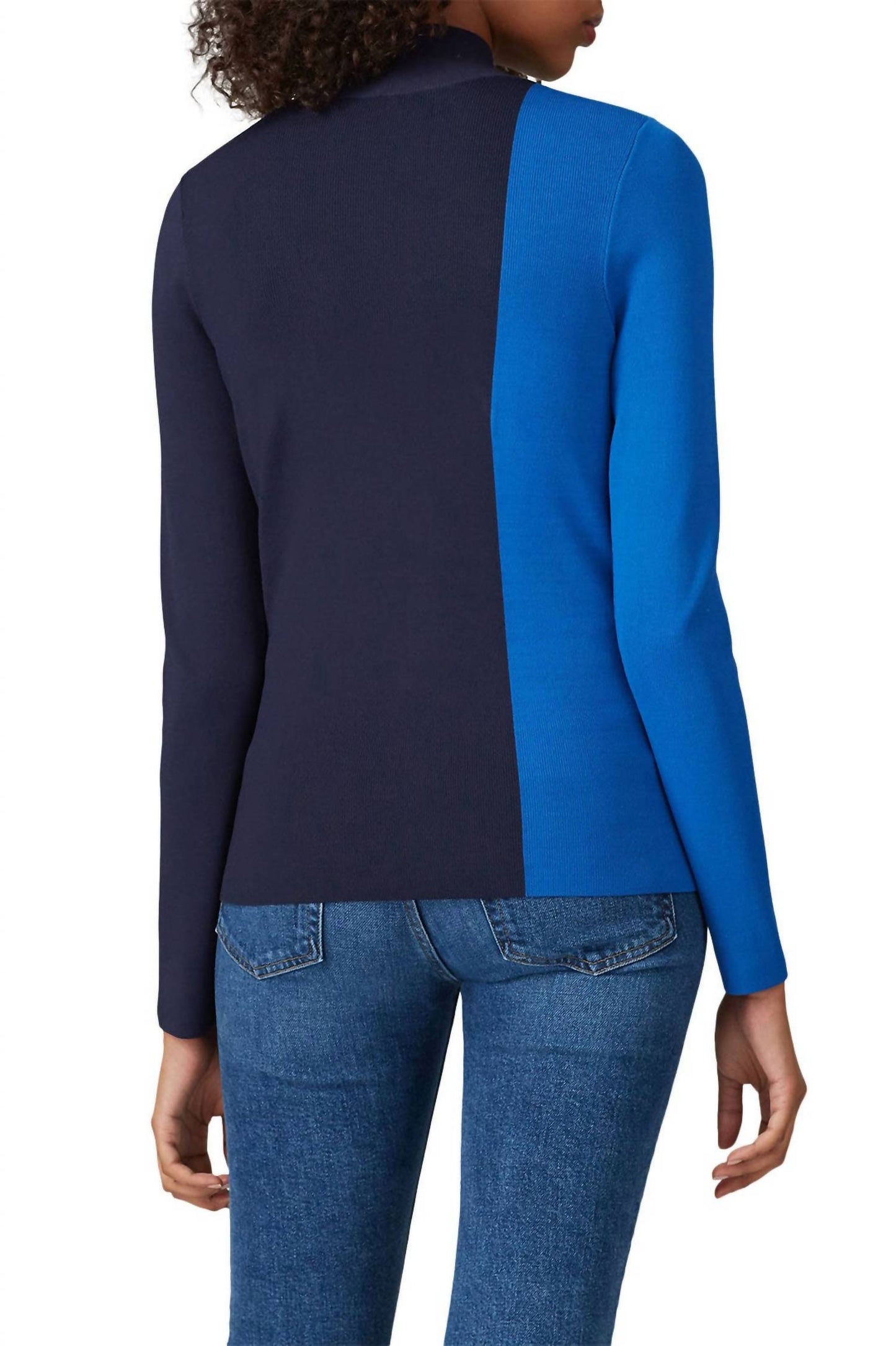 Tory Burch - BLOCK STRIPE TECH KNIT TURTLENECK SWEATER