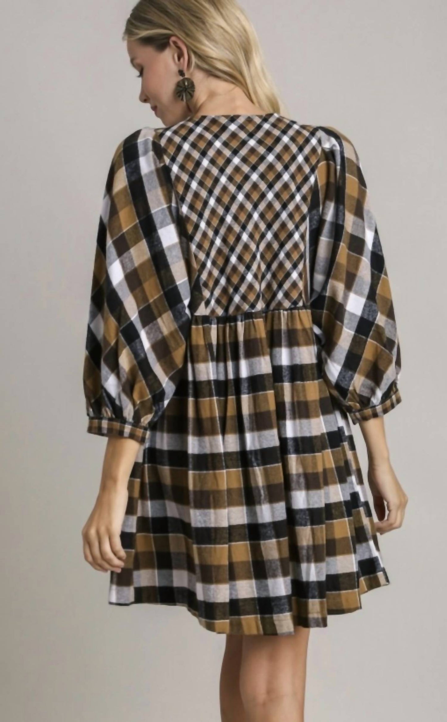 Umgee - Plaid Flannel Babydoll Dress