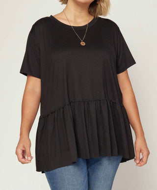 Entro - Short Sleeve Peplum Top