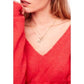 Free People - Coral Knit Gossamer V-Neck Sweater