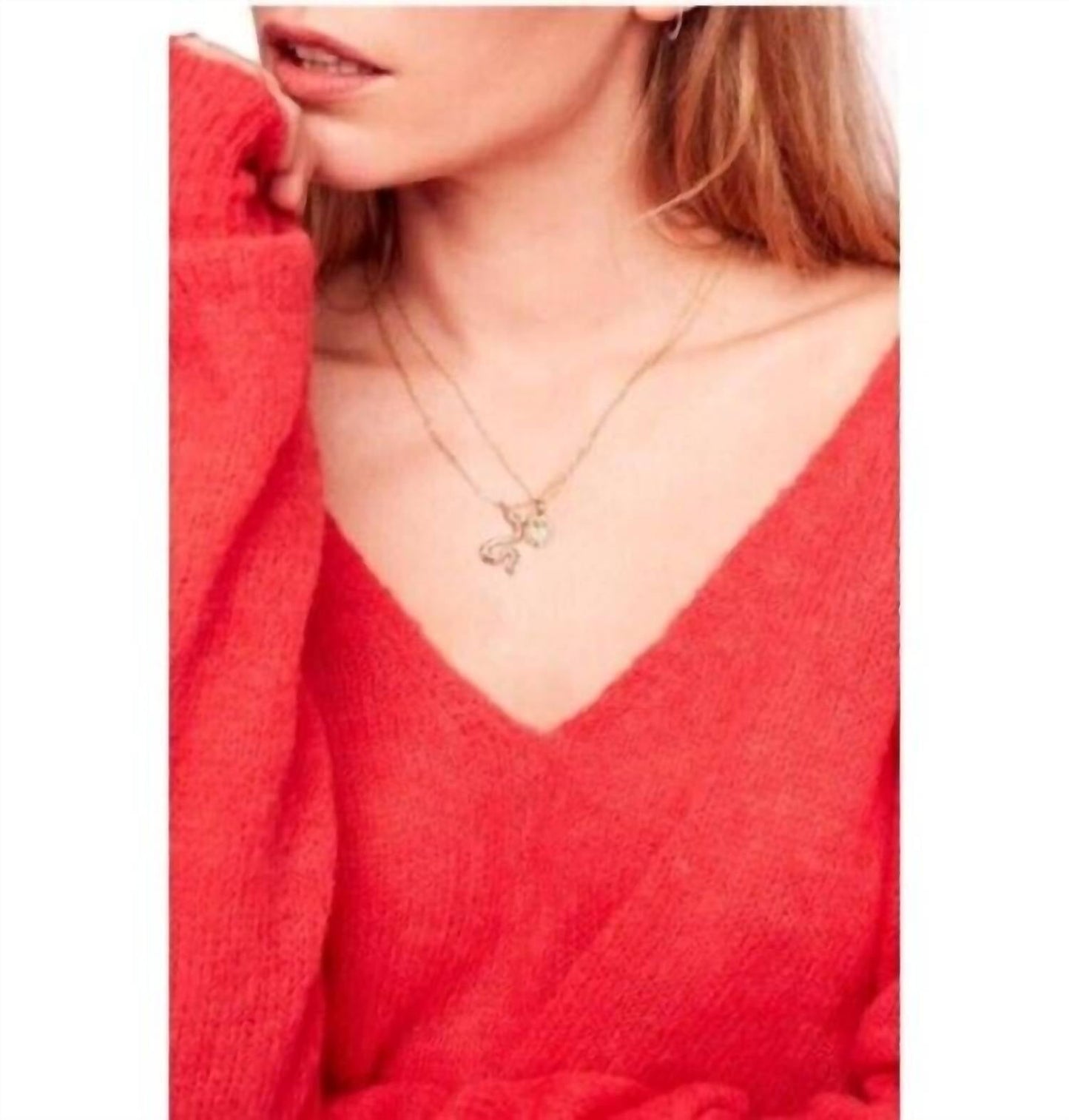 Free People - Coral Knit Gossamer V-Neck Sweater