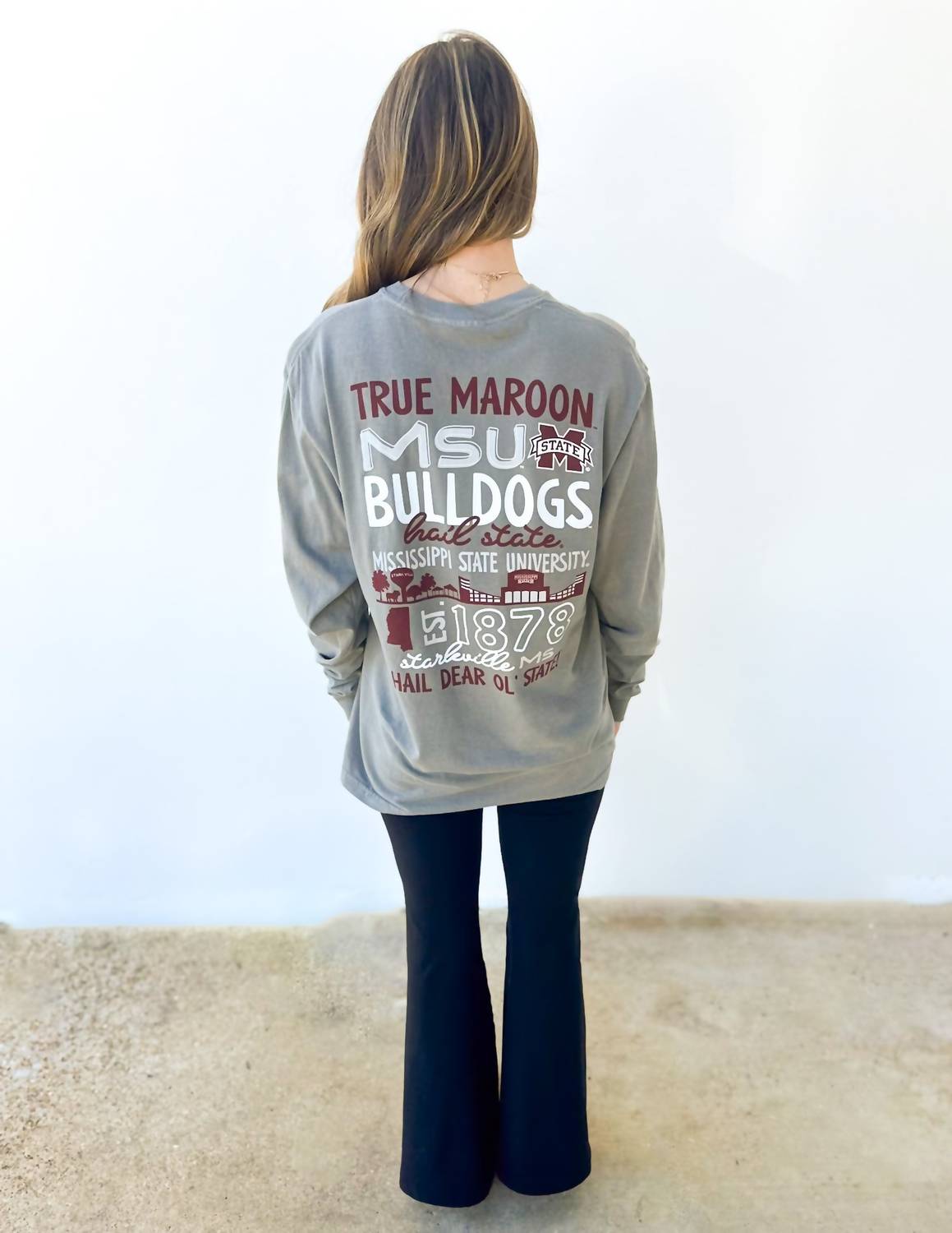 Image One - Mississippi State Bulldogs School Elements Stack Tee