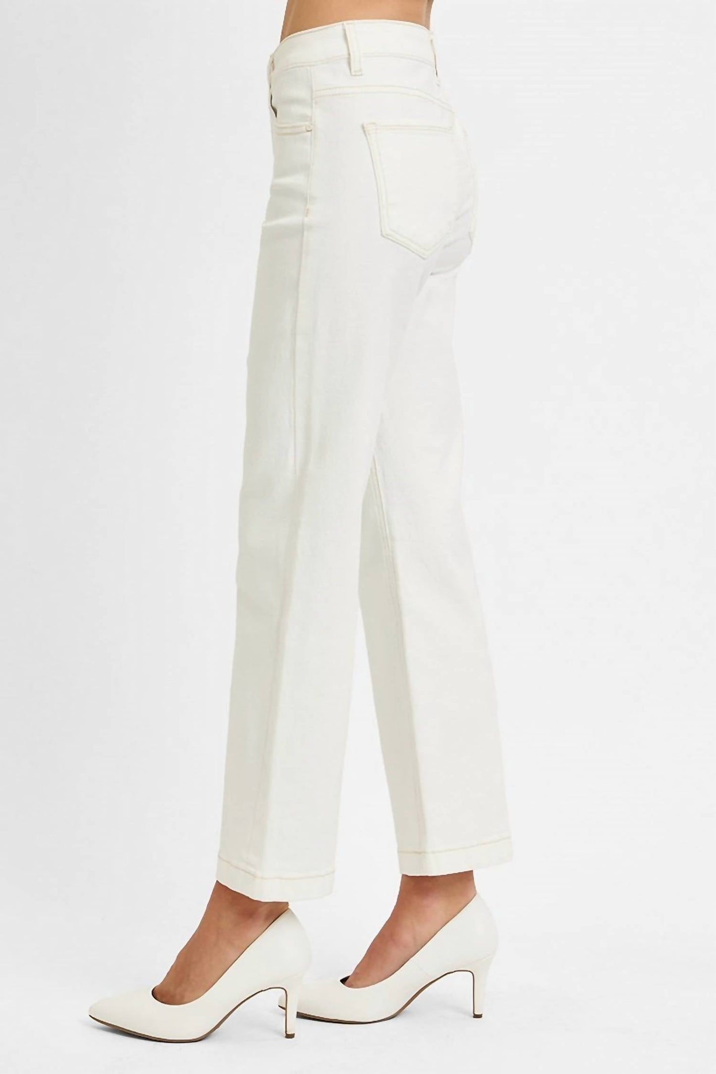 Risen - Tummy Control Mid Rise Ankle Straight Jeans