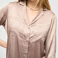 Joseph Ribkoff - Satin Button-down Roll-tab Satin Blouse