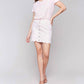 Charlie B - Scalloped Hem Button-front Twill Skort