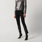 Joseph Ribkoff - Gunmetal Sequined Long Sleeve Trucker Jacket