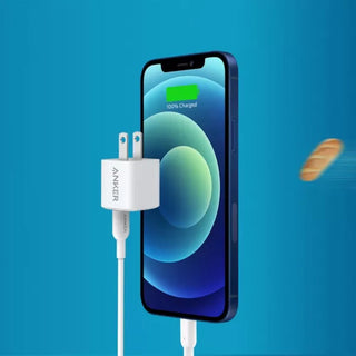 Anker - PowerPort PD Nano 20W USB-C Wall Charger with 6-ft USB-C to Lightning Cable for iPhone - White