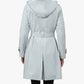 London Fog - Double Breasted Hooded Trench Coat With Waist Belt