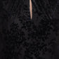 Adrianna Papell - Cap Flare Sleeves Velvet Short Dress